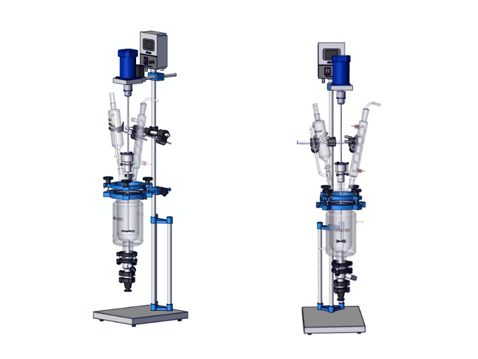 Jacketed Glass Reactors 0.5-5.0L (Benchtop Frame)