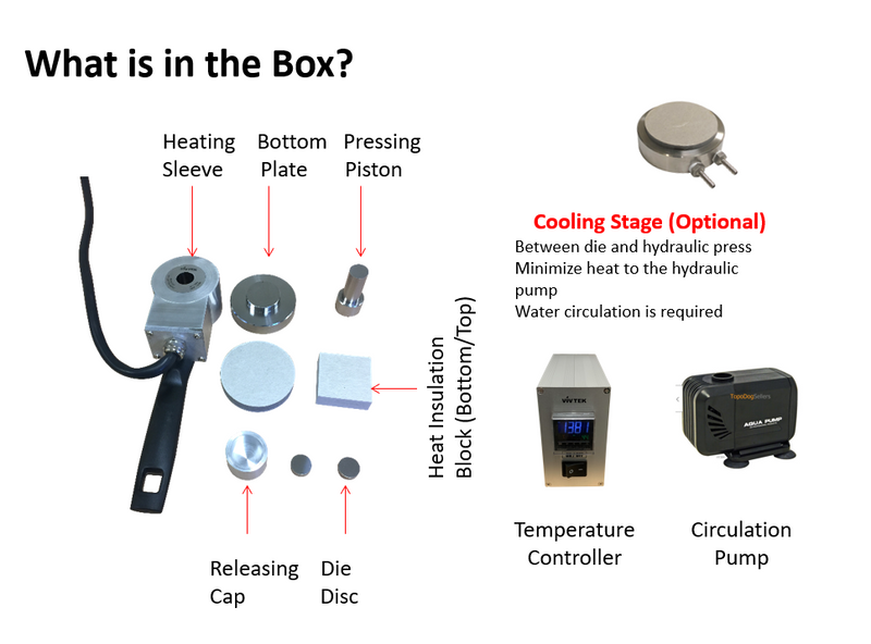 Hydraulic Press --- Heated Pellet Dies 300°C or 400°C